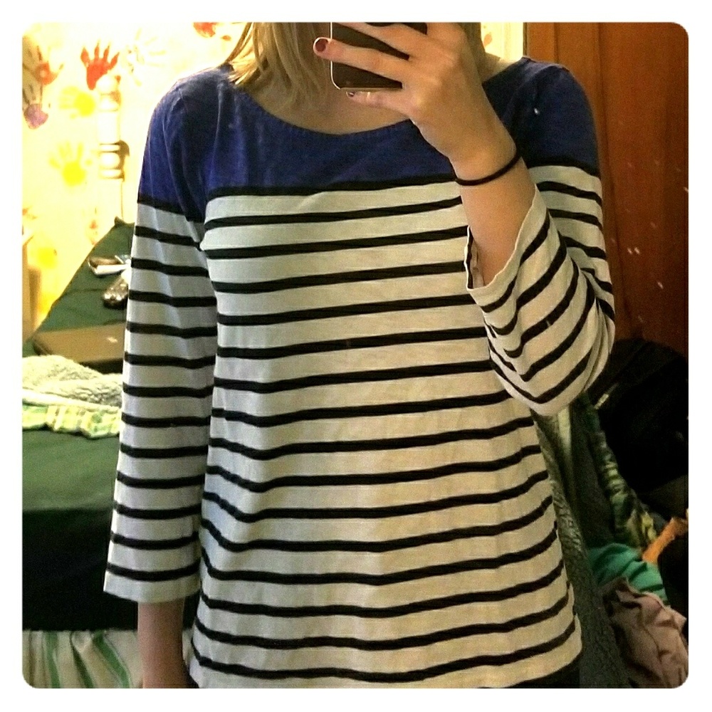 J crew white strip shirt